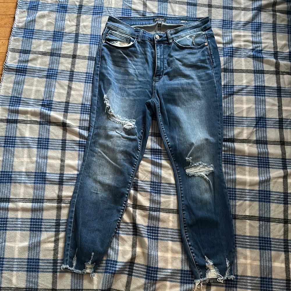 Judy Blue raw hem skinny jeans size 16